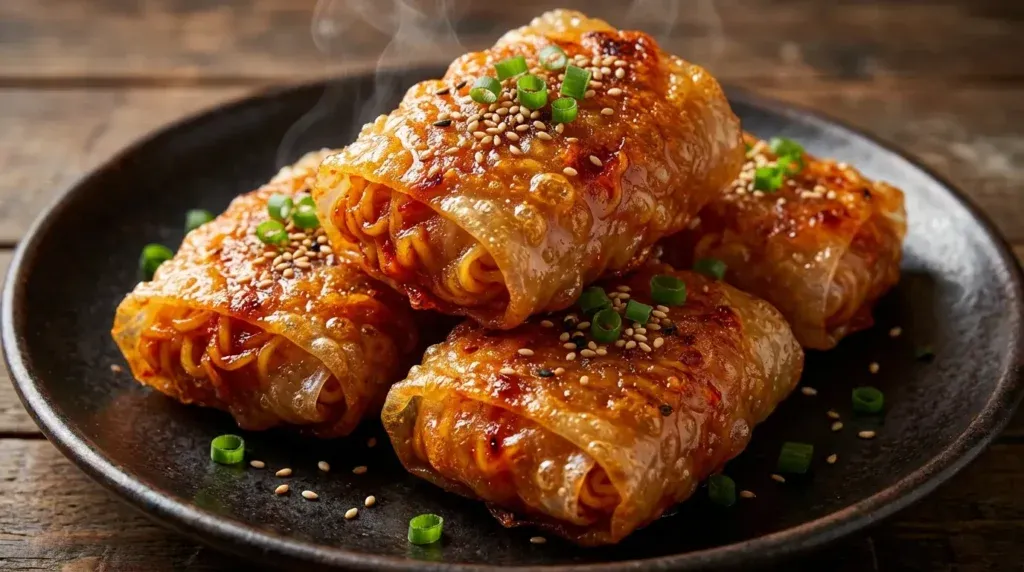 Easy Crispy Rice Paper Recipe : Spicy Buldak Rolls That Went Viral