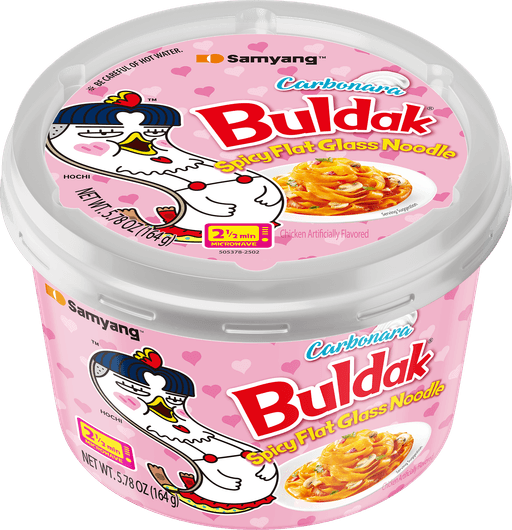 Buldak Wide Glass Noodle Carbonara