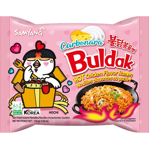 Mì khô gà cay Carbonara Buldak