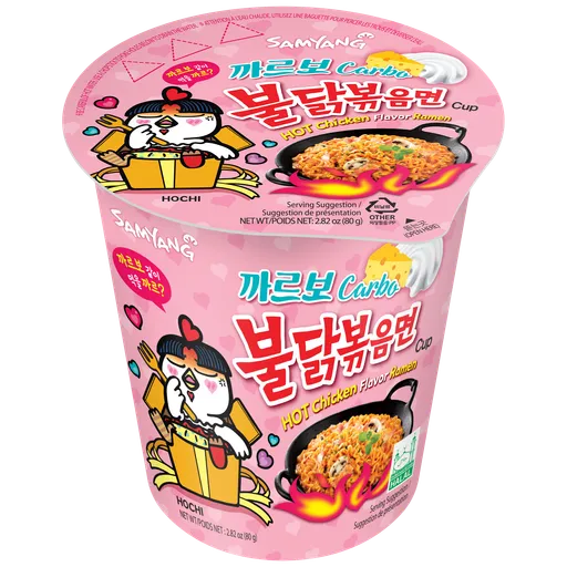 Mì ly khô gà cay Carbonara Buldak